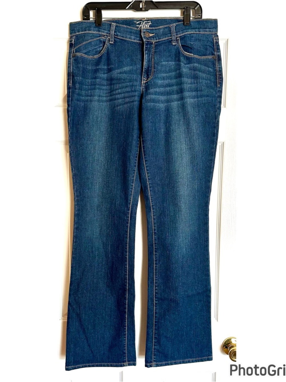 Old Navy The Flirt Jeans 12 Long Dark Wash Mid Rise Bootcut Stretch Denim